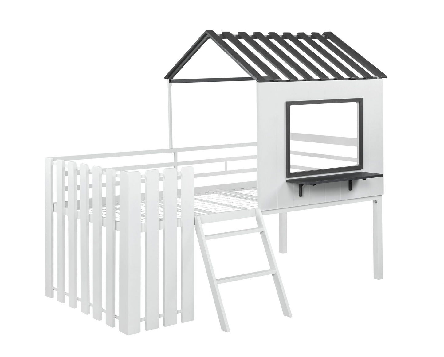 WHITE - TWIN LOFT BED