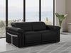 1126 DivanItalia Black Power Reclining Loveseat | Italian Leather