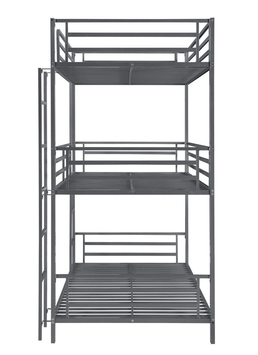 GREY TRIPLE TWIN BUNK BED - Grey Bunk Bed Bed | NorCal Furniture Santa Clara CA