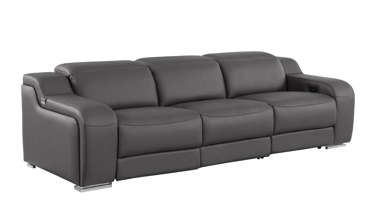 Global United 6111 3-Piece Reclining Set | Genuine Leather