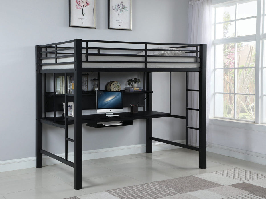 BVALON  BED - Black Contemporary Loft Bed Bed | NorCal Furniture Santa Clara CA