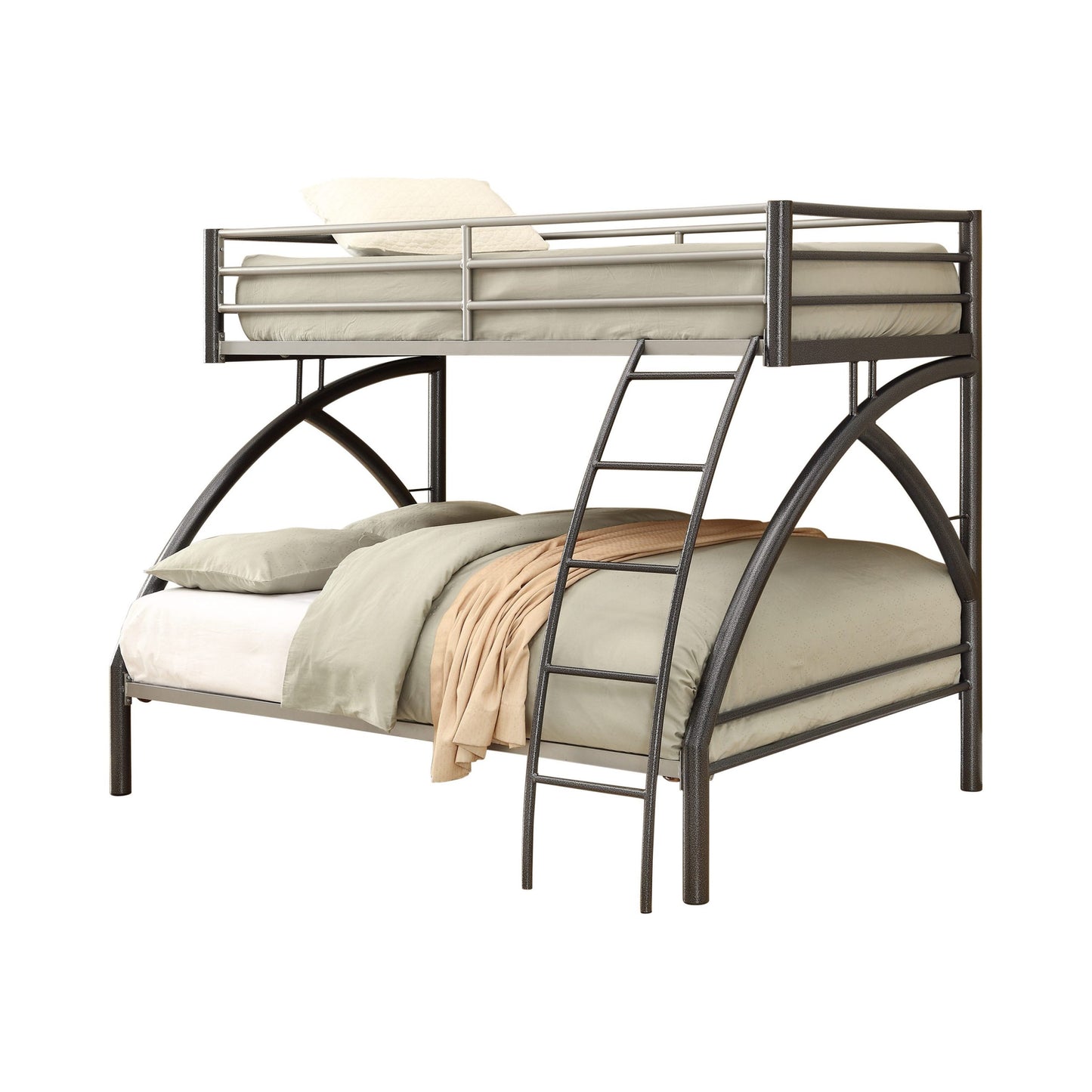 SILVER/GUNMETAL - TWIN/FULL BUNK BED