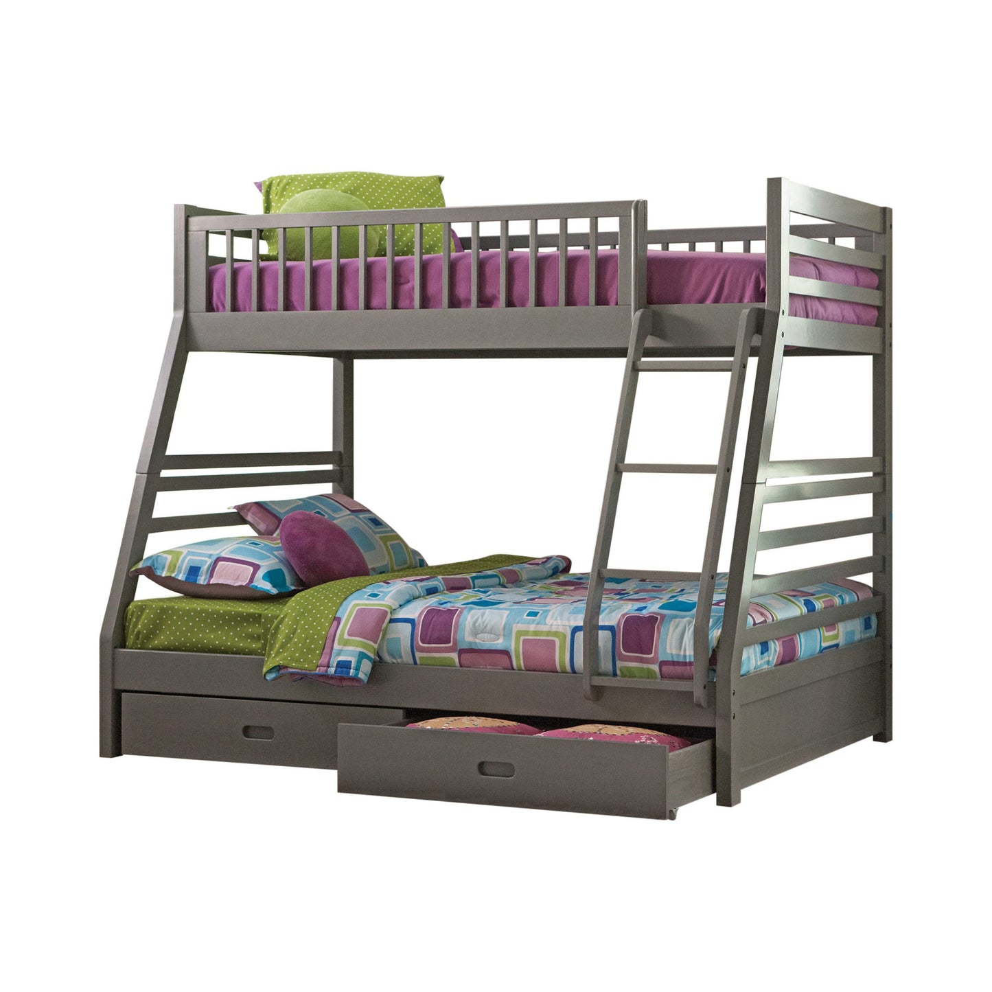 GREY - TWIN/FULL BUNK BED