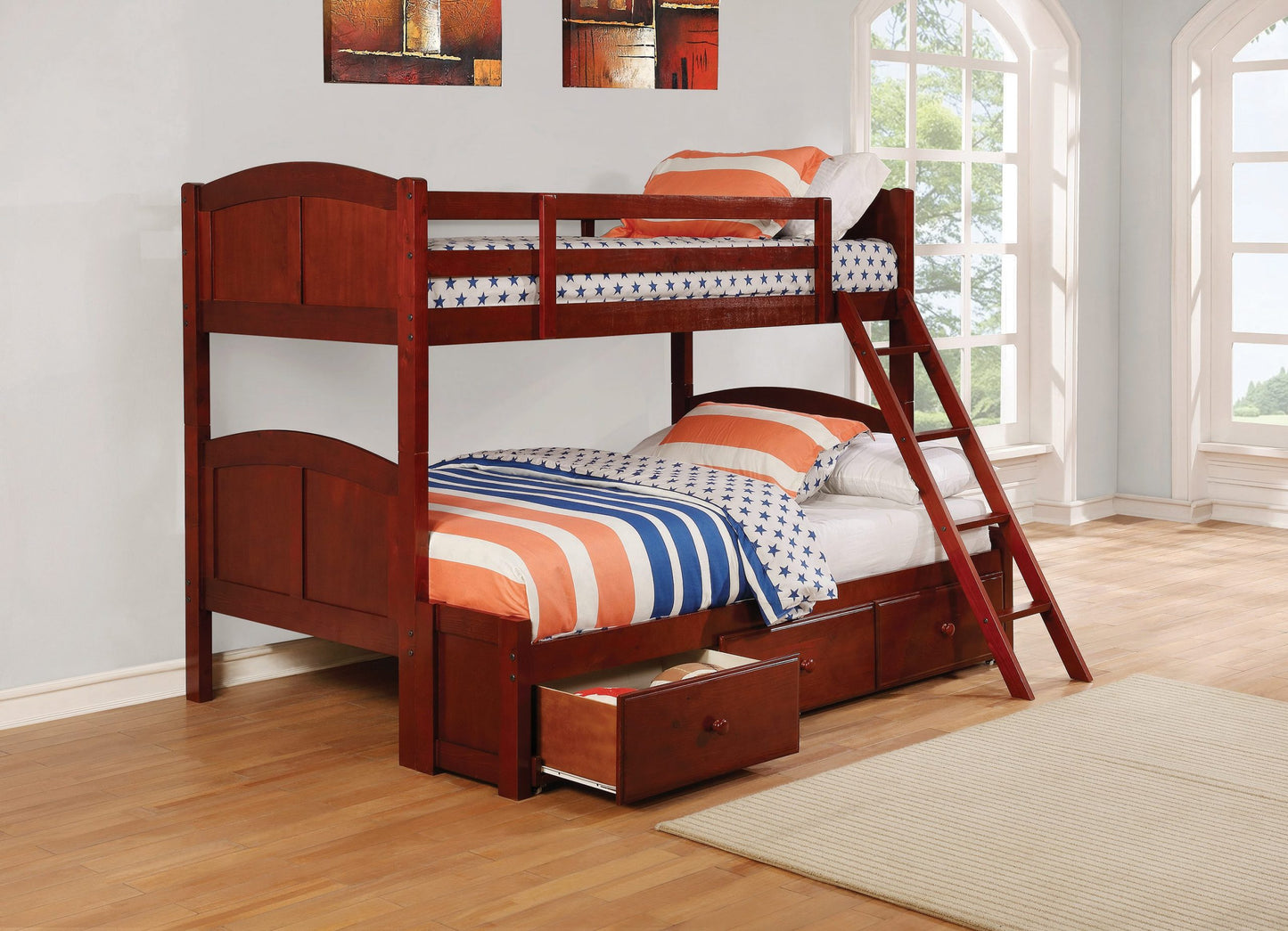 CHESTNUT - TWIN/FULL BUNK BED