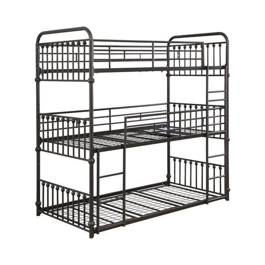 DARK BRONZE - TWIN TRIPLE BUNK BED