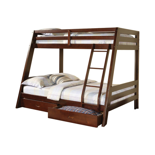 MEDIUM BROWN - TWIN/FULL BUNK BED