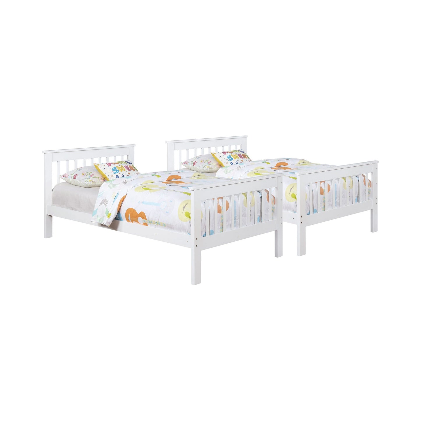 WHITE - FULL/FULL BUNK BED