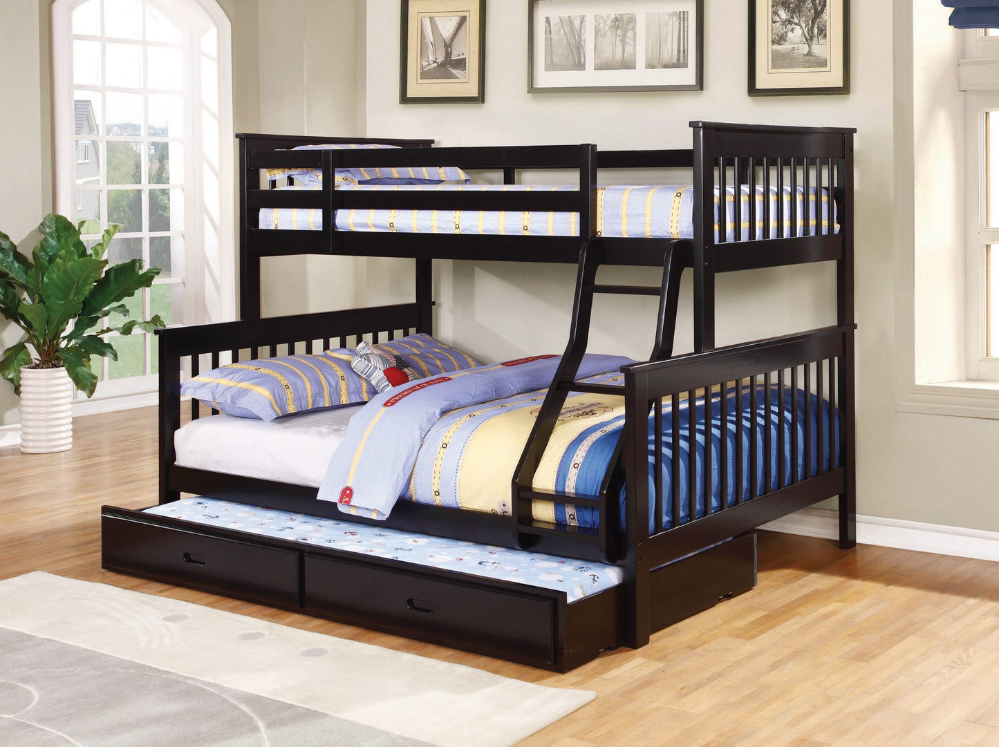 BLACK - TWIN/FULL BUNK BED