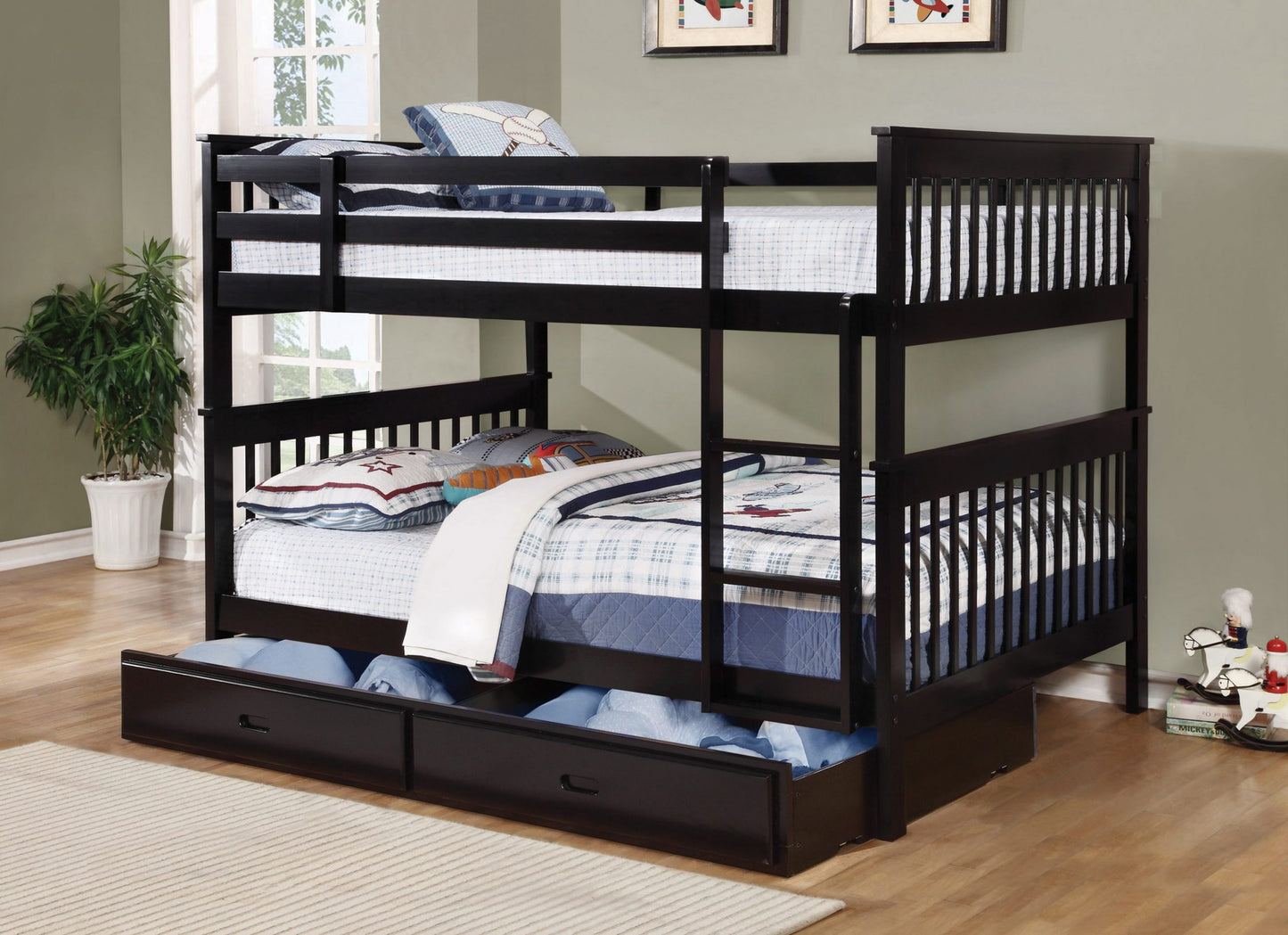 BLACK - FULL/FULL BUNK BED