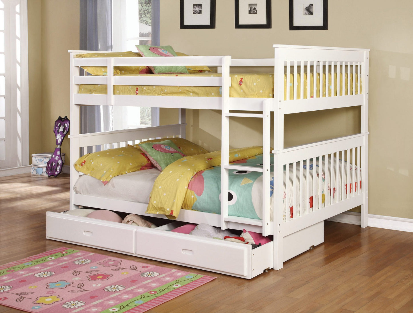 WHITE - FULL/FULL BUNK BED