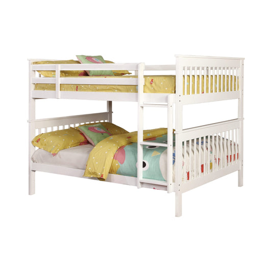 WHITE - FULL/FULL BUNK BED