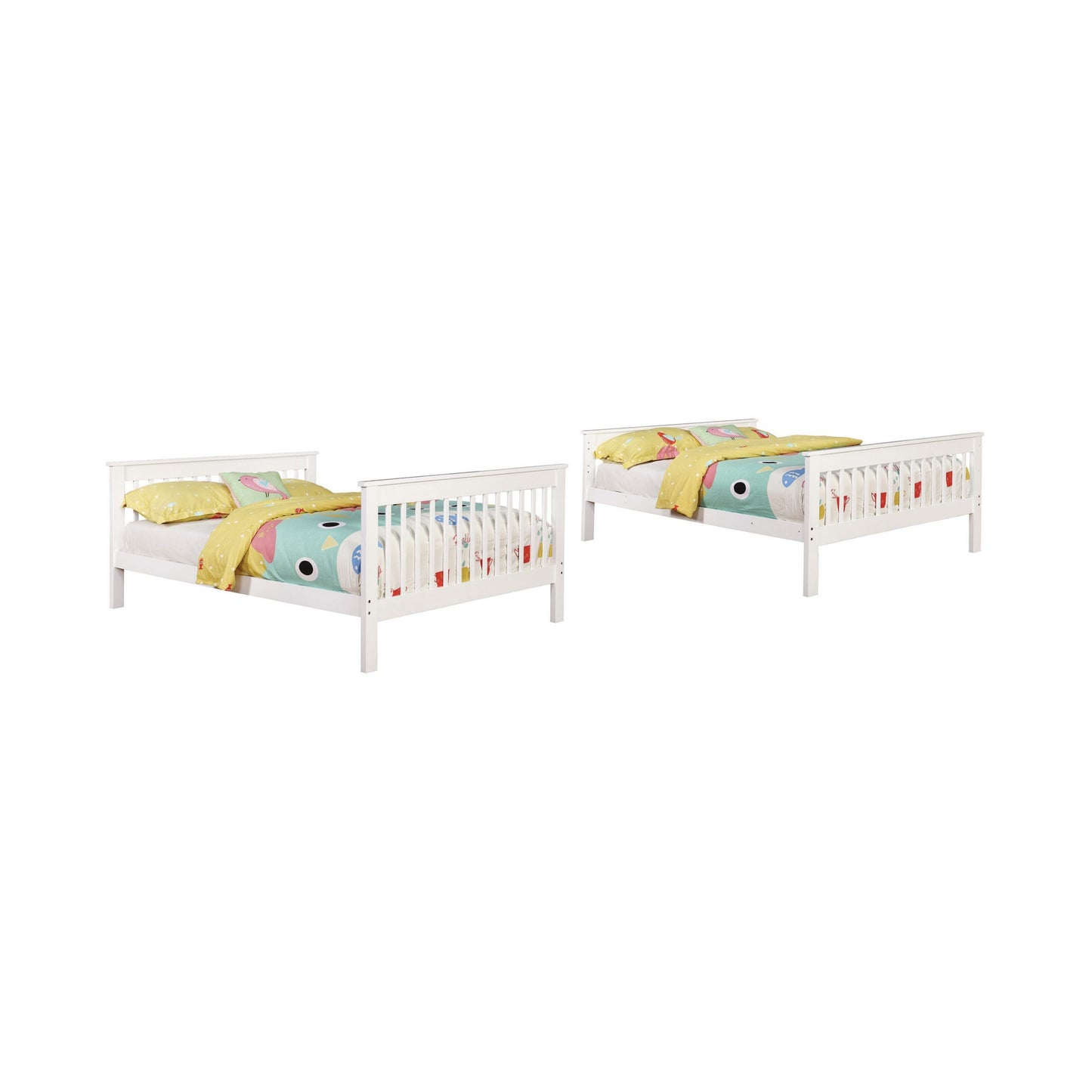 WHITE - FULL/FULL BUNK BED