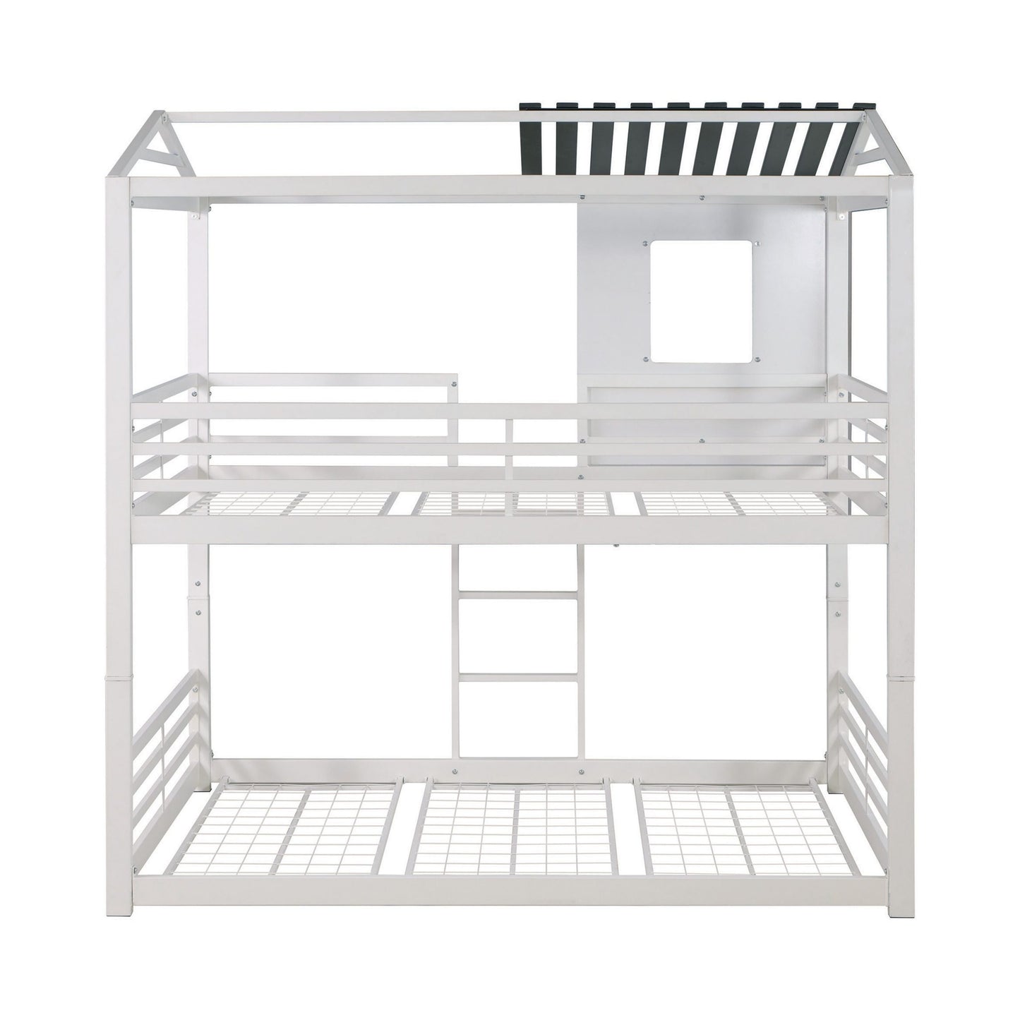 WHITE/GREY - TWIN/TWIN BUNK BED