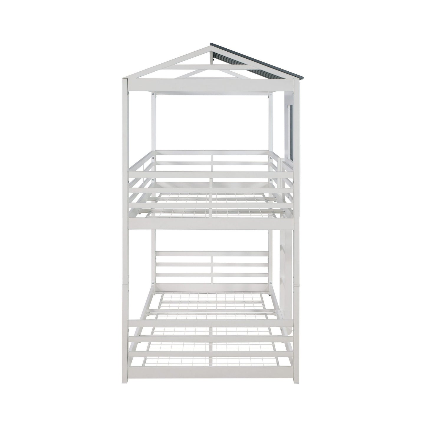 WHITE/GREY - TWIN/TWIN BUNK BED