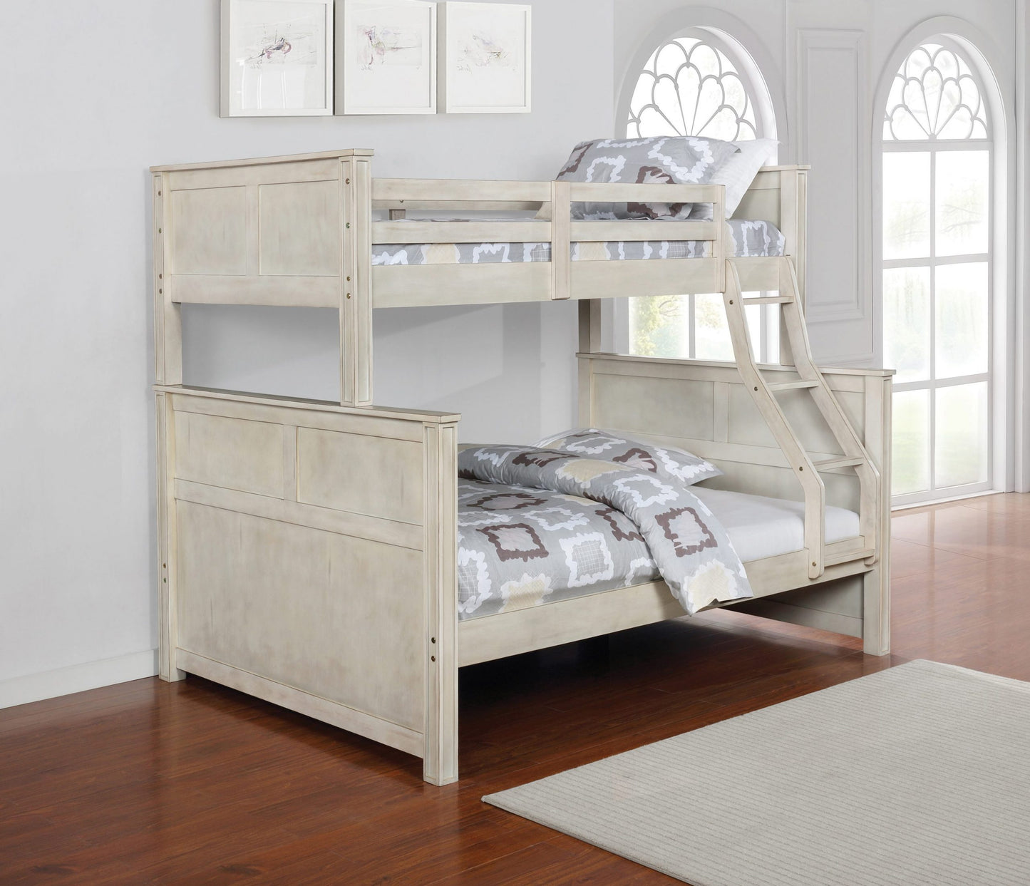 ANTIQUE WHITE - TWIN/FULL BUNK BED