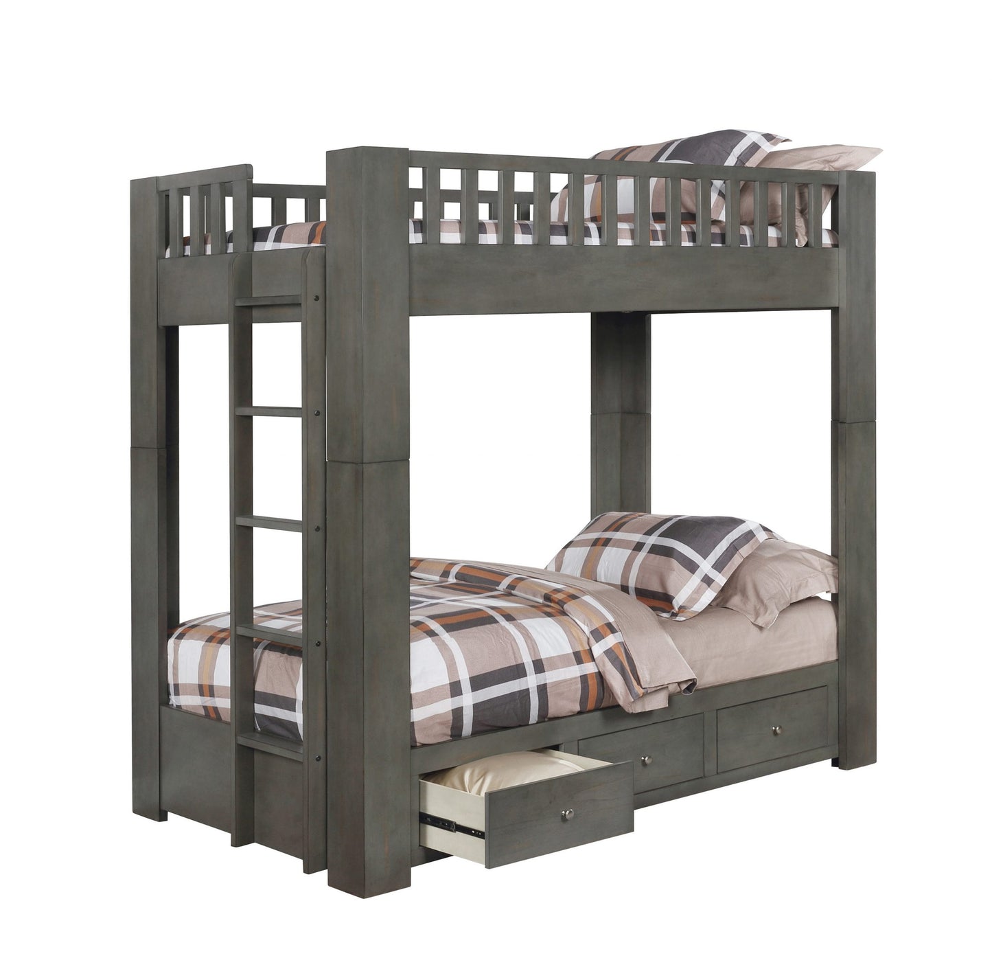 ANTIQUE GREY - TWIN/TWIN BUNK BED