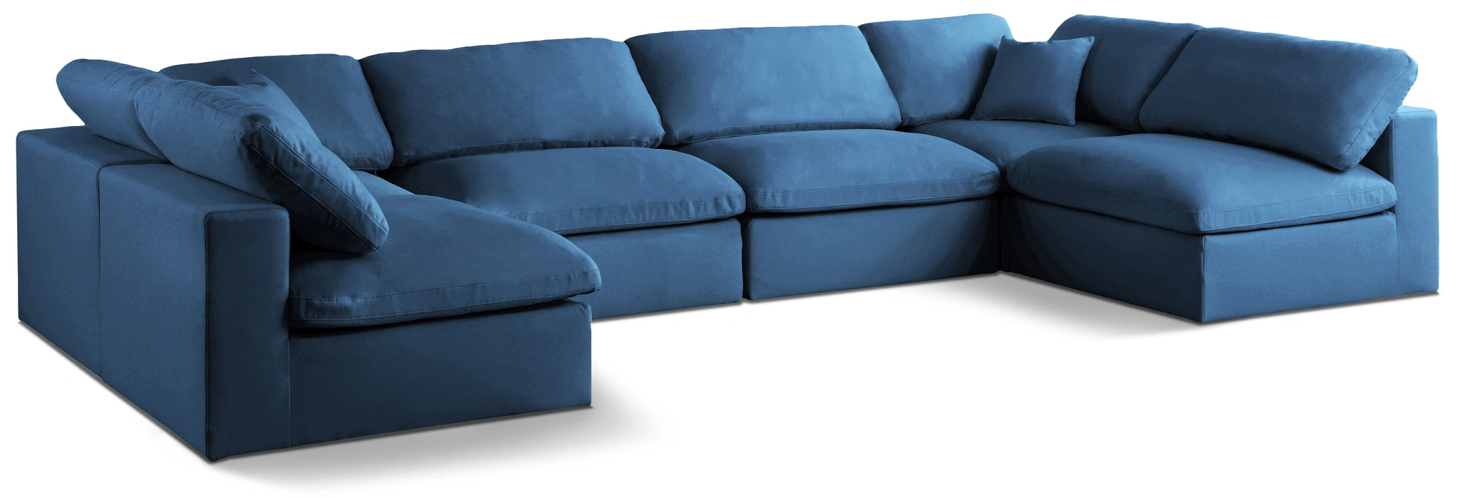 Plush Navy Velvet Standard Cloud Modular Sectional