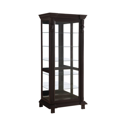 CAPPUCCINO - 6-SHELF RECTANGULAR CURIO CABINET