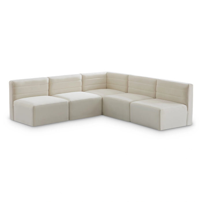 Quincy Cream Velvet Modular Sectional