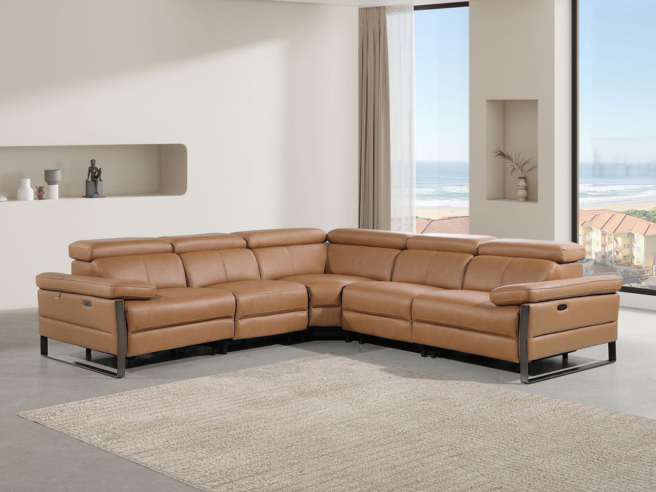 DivanItalia 1246 5-Piece Sectional Cognac