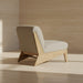 Vance - Modern Sand Fabric + Wood Accent Chair