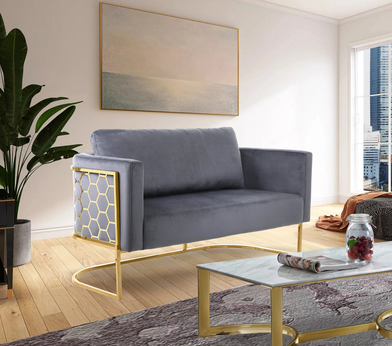 Casa Grey Velvet Loveseat