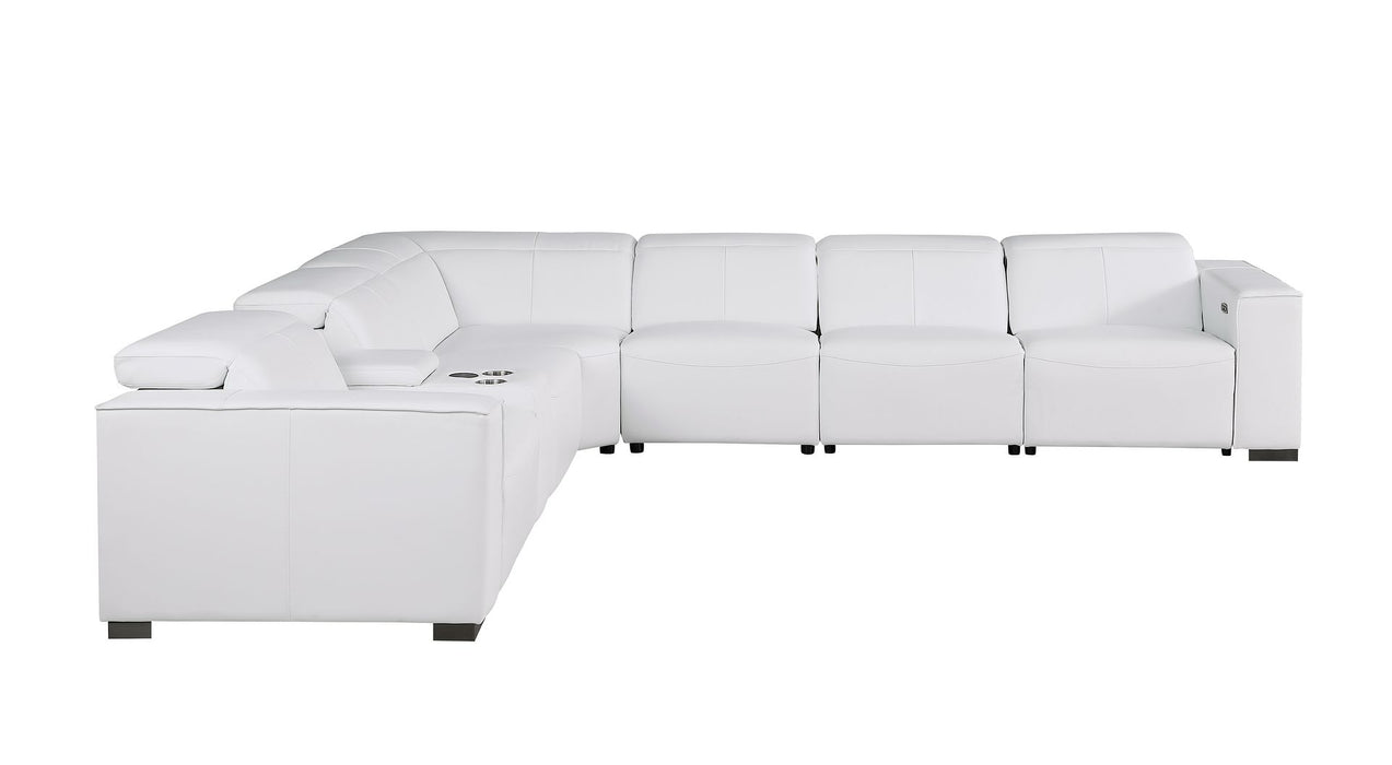 Global United 1208 White 7PC Sectional