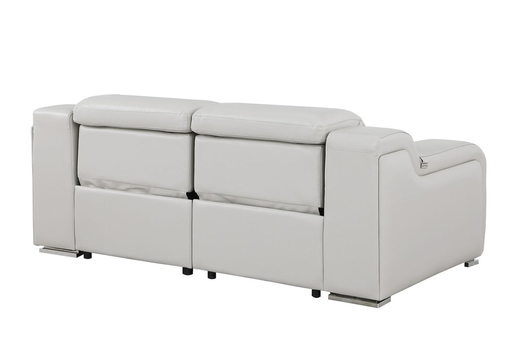 Global United 6111 Power Reclining Loveseat | Genuine Leather
