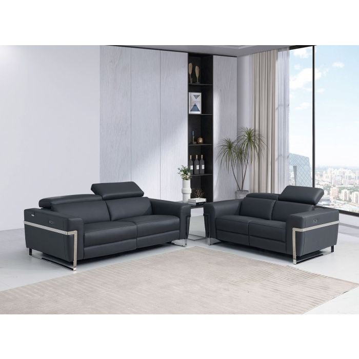 DivanItalia 990 Power Reclining Loveseat | Italian Leather