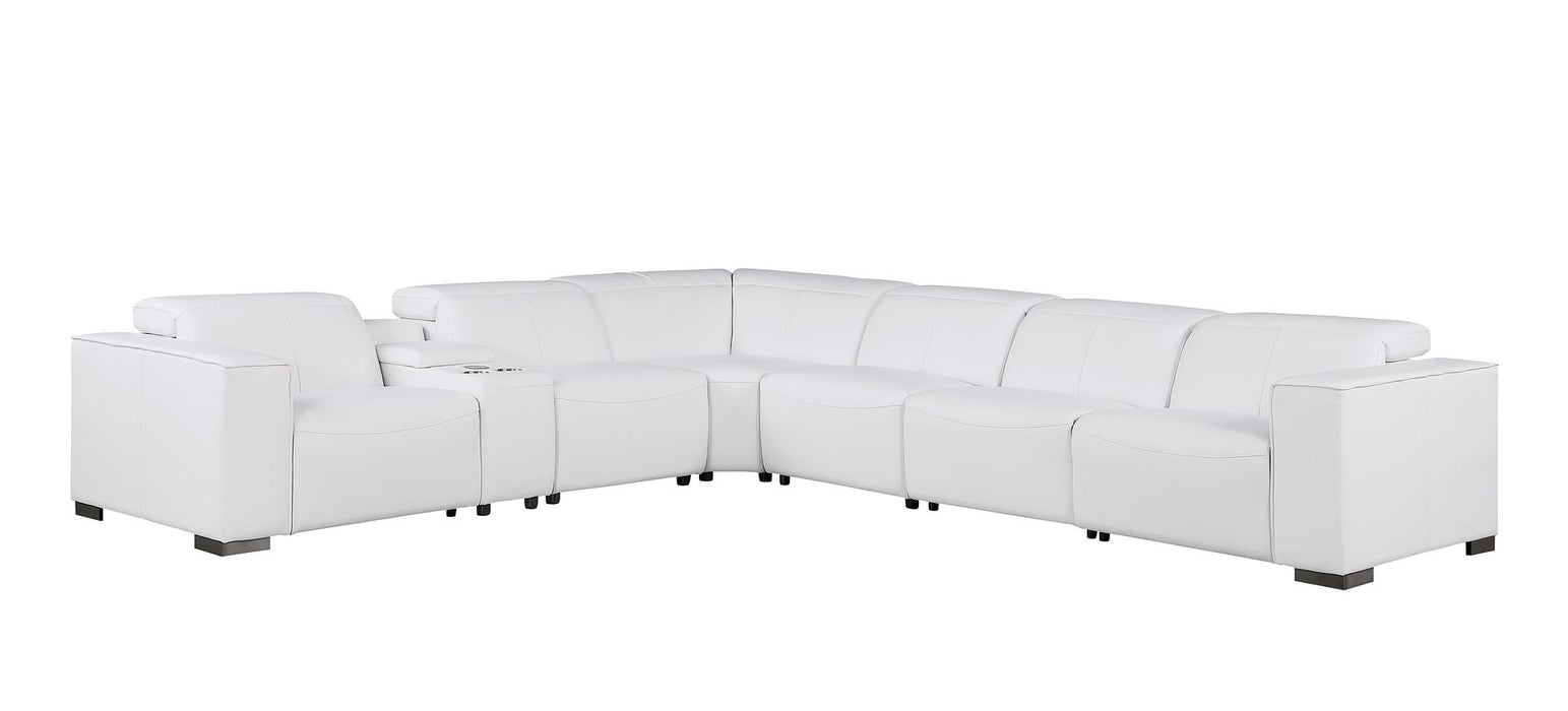 Global United 1208 White 7PC Sectional