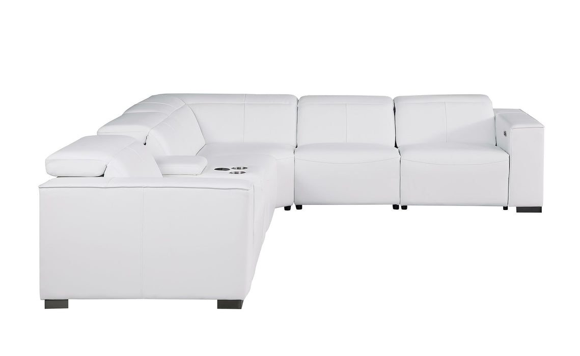 Global United 1208 White 6PC Sectional