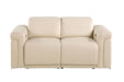 1126 DivanItalia Beige Power Reclining Loveseat | Italian Leather