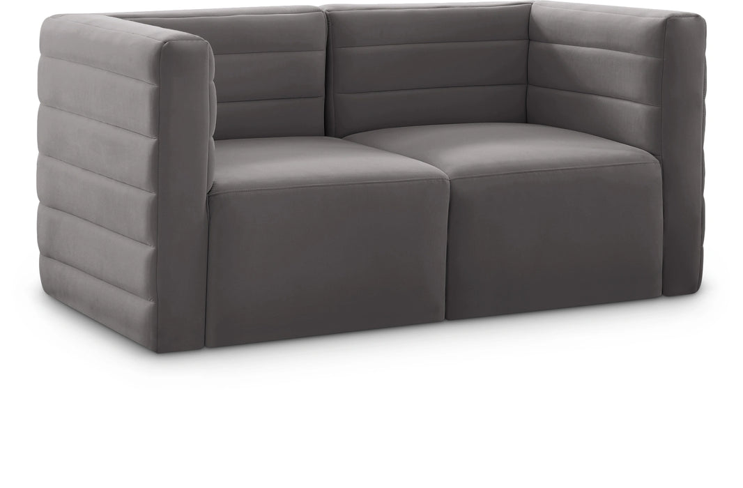 Quincy Grey Velvet Modular Sofa