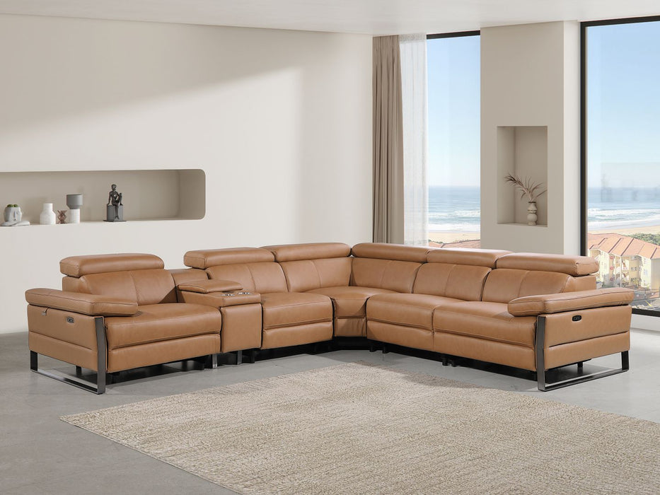 DivanItalia 1246 6-Piece Sectional Cognac