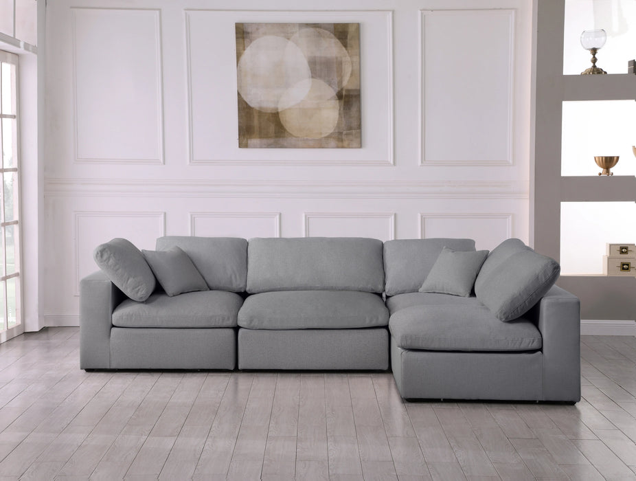 Serene Grey Linen Fabric Deluxe Cloud Modular Sectional