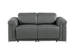 1126 DivanItalia Dark Grey Power Reclining Loveseat | Italian Leather
