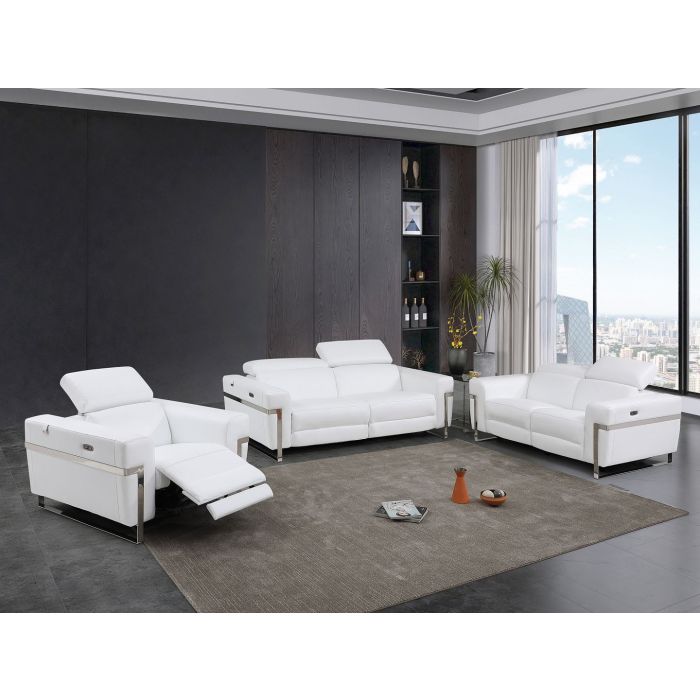 DivanItalia 990 3-Piece Reclining Set (Sofa, Loveseat & Chair) | Italian Leather
