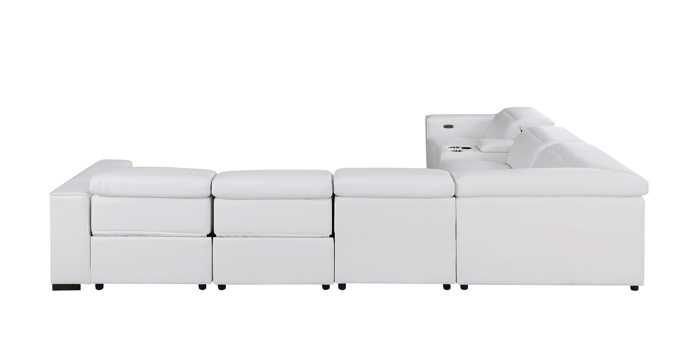 Global United 1208 White 7PC Sectional