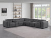 1224 Sectional - Dark Grey 7pc-4pwr