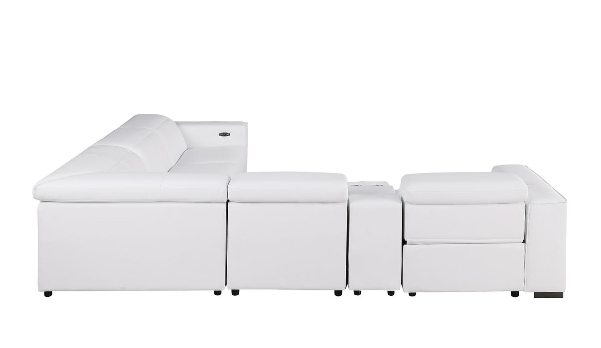 Global United 1208 White 6PC Sectional