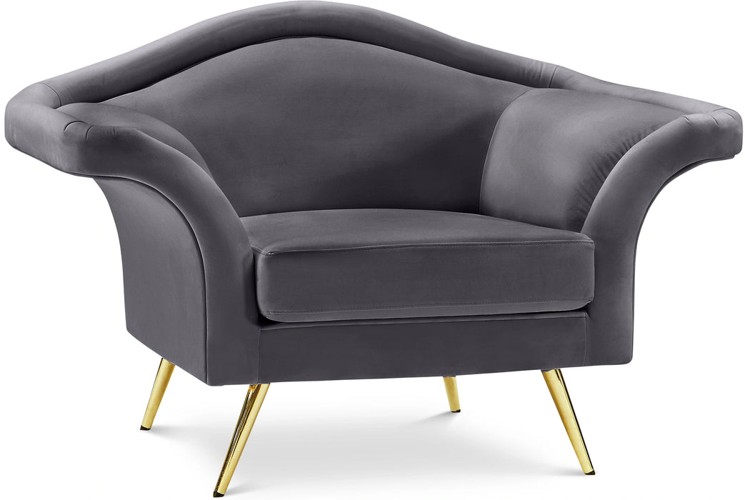 Lips Grey Velvet Chair