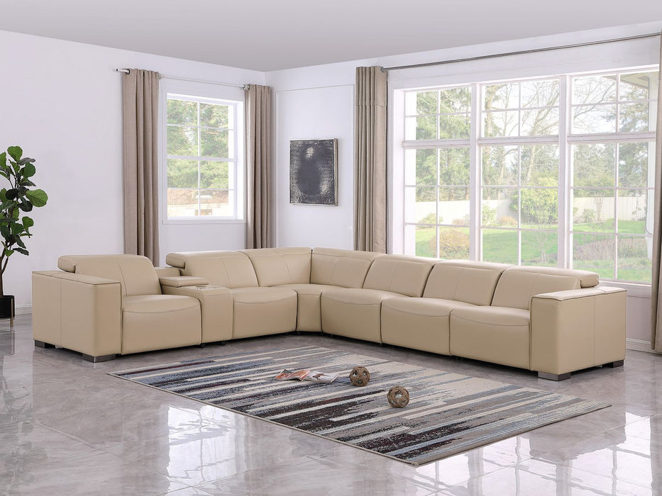 Global United 1208 Beige 7PC Sectional