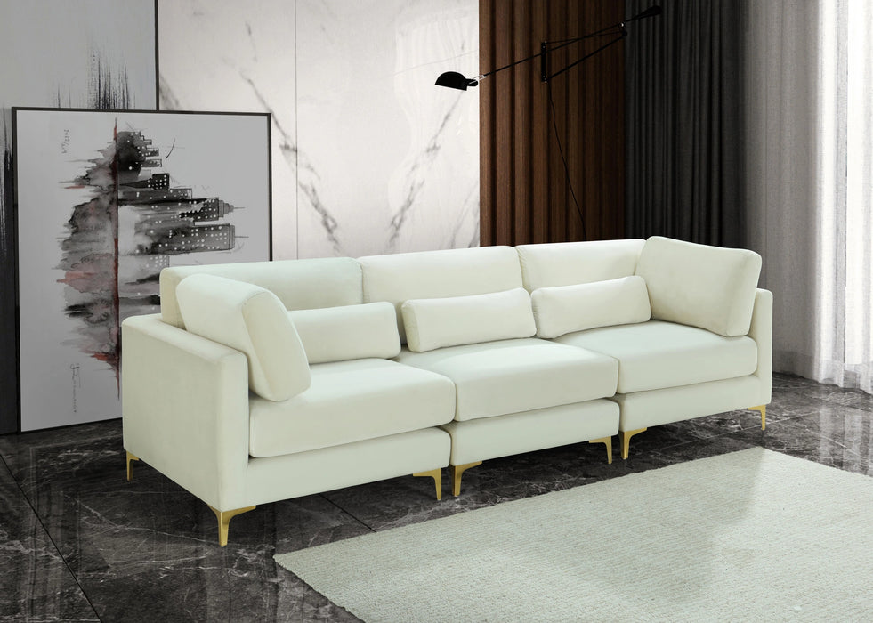 Julia Cream Velvet Modular Sofa (3 Boxes)
