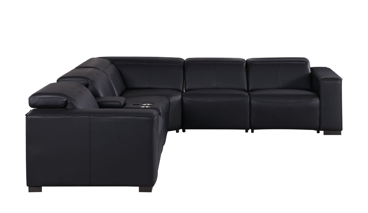 Global United 1208 Black 6PC Sectional