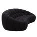 Yolonda - Modern Curved Black Fabric Sofa