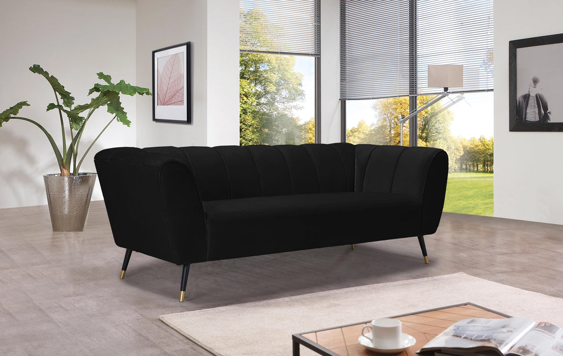 Beaumont Black Velvet Sofa