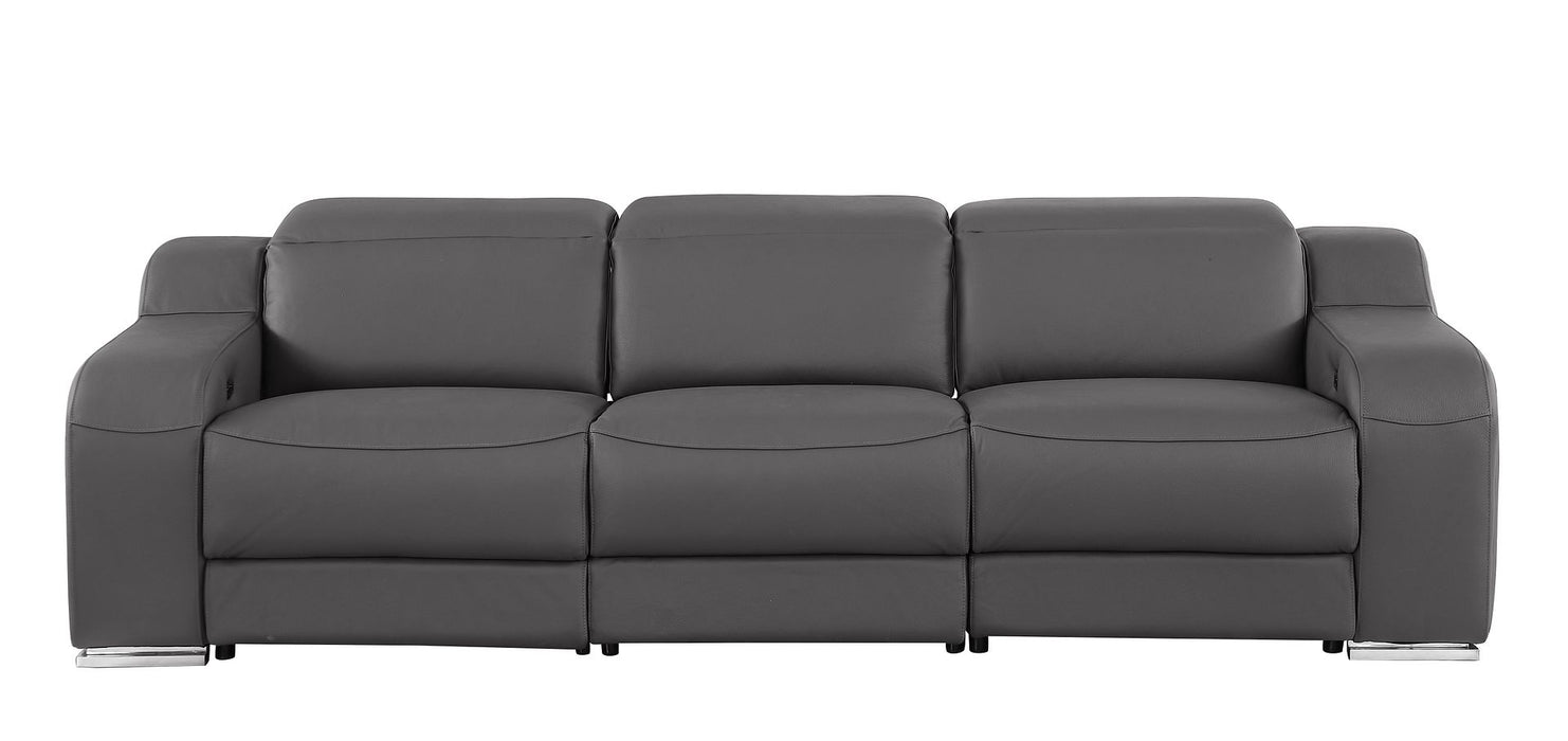 Global United 6111 3-Piece Reclining Set | Genuine Leather