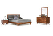 Soria Mid-Century Grey & Walnut Bedroom Set