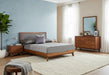 Soria Mid-Century Grey & Walnut Bed