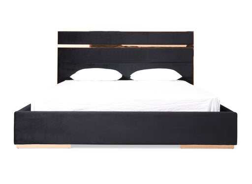 Cartier Modern Black Velvet & Rosegold Bed